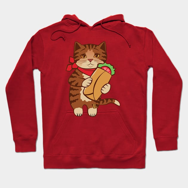 Burrito Cat Hoodie by Sue Cervenka